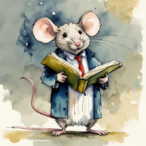 Maus mit Buch